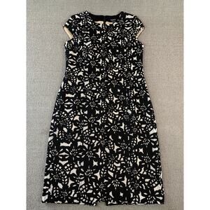 Worth New York Dress Sheath Floral Overlay Silk Blend Cocktail Evening Size 8